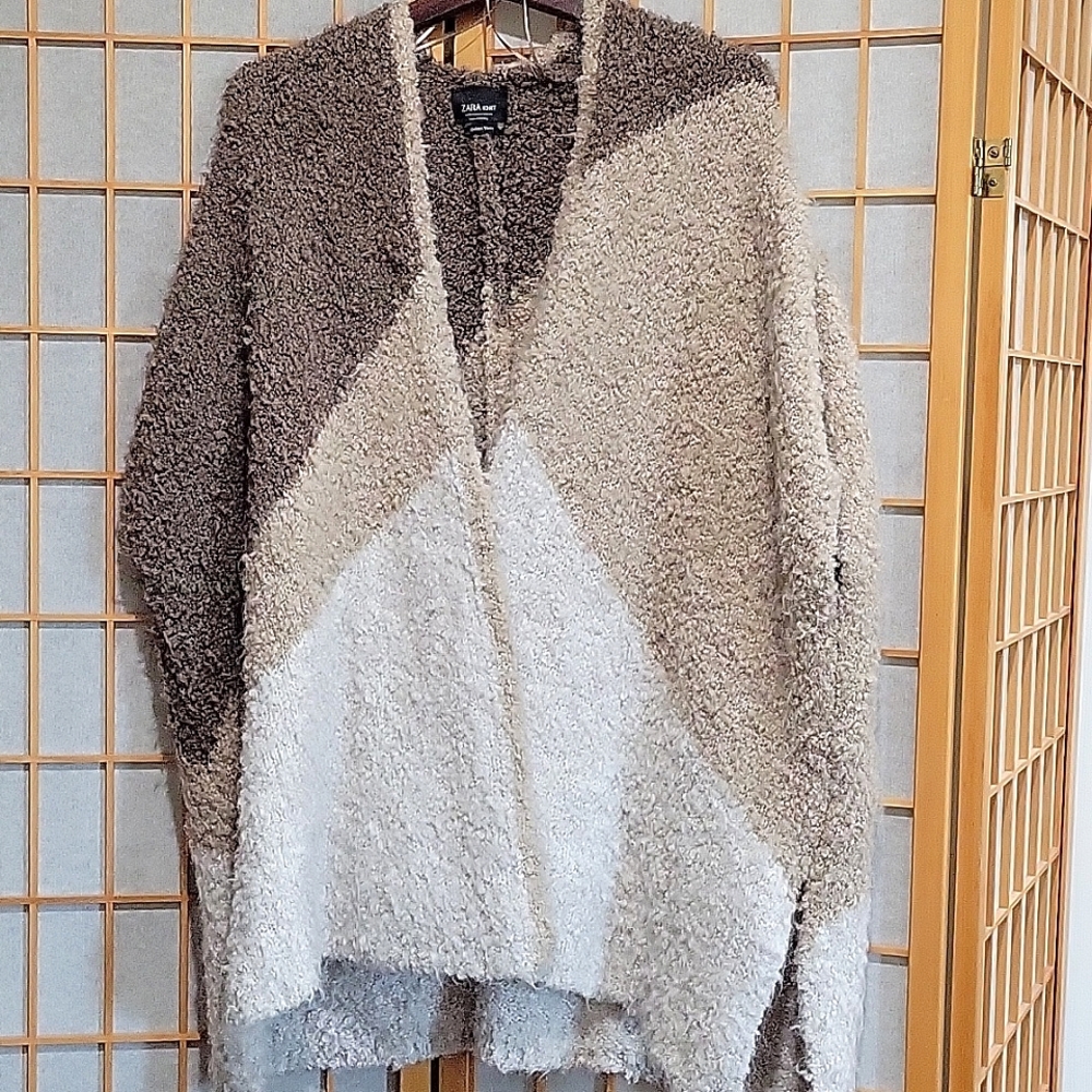 Zara Oversized Boho Open Front Sweater